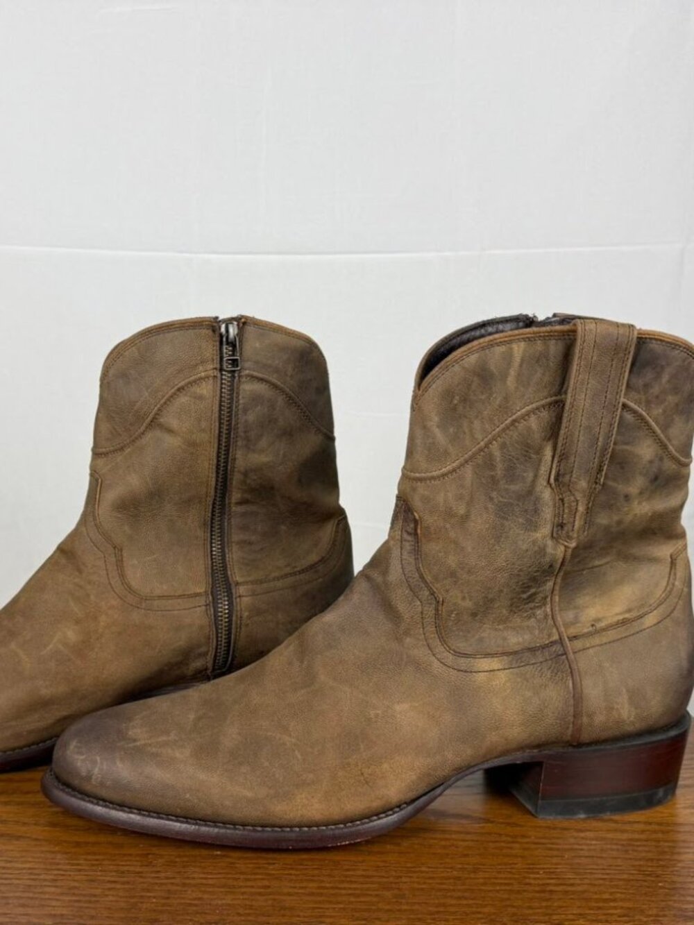 Tecovas Dean Boots Café Goat Brown Size [15 EE] – New w/ Burnishing